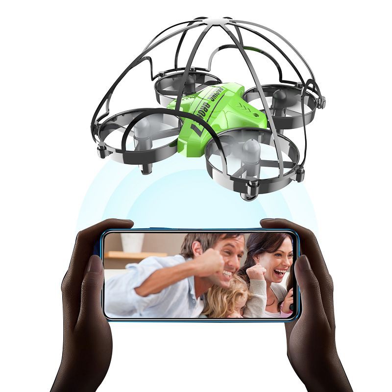 Kawalan aplikasi drone pengekodan mini hijau